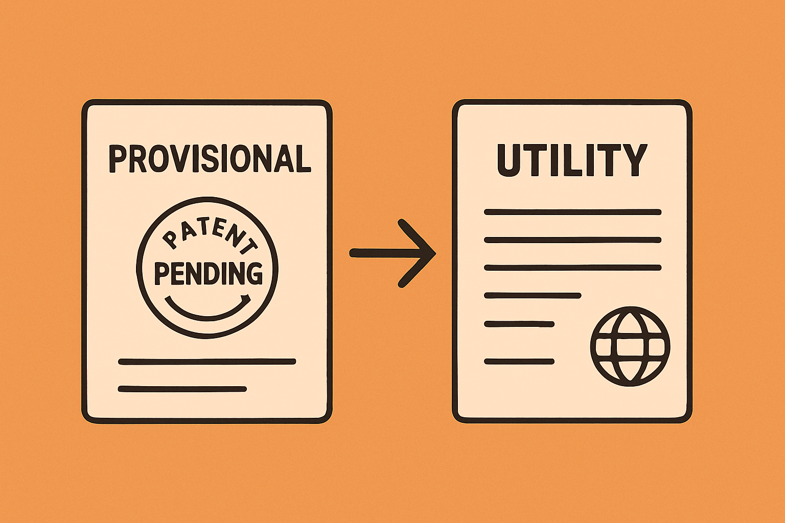 Provisional vs. utility patent illustration